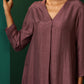 trueBrowns Light Mauve Silk Front Pleat Kurta Pant Set | Swadesiicart