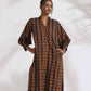 trueBrowns Black Cotton Print Straight Kurta Set | Swadesiicart