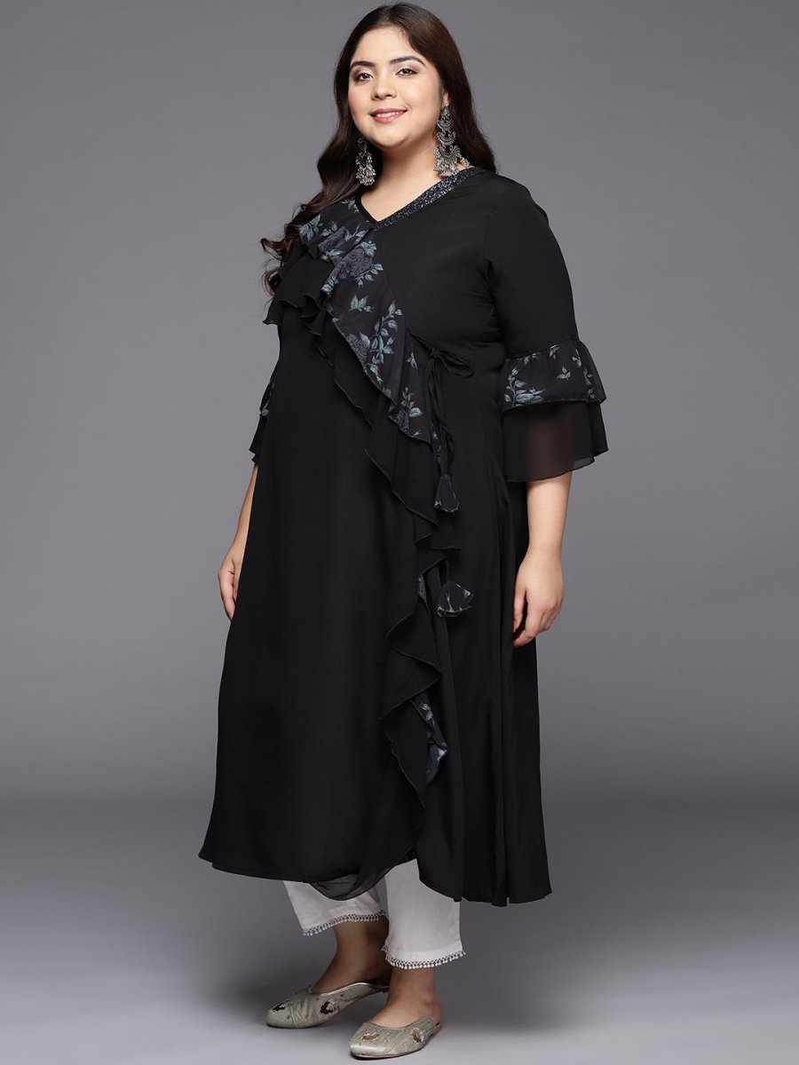 Ahalyaa Floral Bell Sleeves Kurta | Swadesiicart