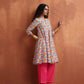 trueBrowns Off White Print Flared Anarkali Kurta Co-ord Set - Swadesiicart