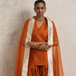 trueBrowns Orange Silk Sharara Dupatta Set | Swadesiicart