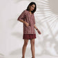 trueBrowns Brown Cotton Print Jacket Top & Short Co-ord Set - Swadesiicart