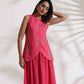 trueBrowns Pink Cotton Skirt Co-ord Set - Swadesiicart