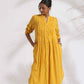 trueBrowns Yellow Cotton Pleated Shirt Kurta Set | Swadesiicart