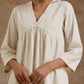trueBrowns Ivory Gold Cotton Flared Kurta Set | Swadesiicart