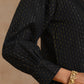 trueBrowns Black Gold Cotton Overlap Yoke Kurta Set | Swadesiicart