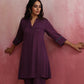 trueBrowns Purple Modal Kurta Co-ord Set - Swadesiicart