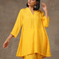 trueBrowns Yellow Bandhani Flare Printed Silk Co-Ord Set - Swadesiicart