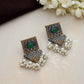 trueBrowns Silver Gold Tone Floral Silver Jaal Dangle Earrings - Swadesiicart
