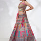 House of Panchhi Pink Pure Georgette Position Printing With Siroski Stone Work Lehenga Choli & Dupatta | Swadesiicart
