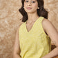 InWeave Light Yellow V Neck Aline Kurta Set - Swadesiicart