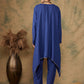 InWeave Women's Ink Blue Square Yellow Patch Work Assymentrical Kurta Set - Swadesiicart