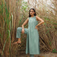 trueBrowns Blue Cotton Dobby S/L Kurta Set | Swadesiicart