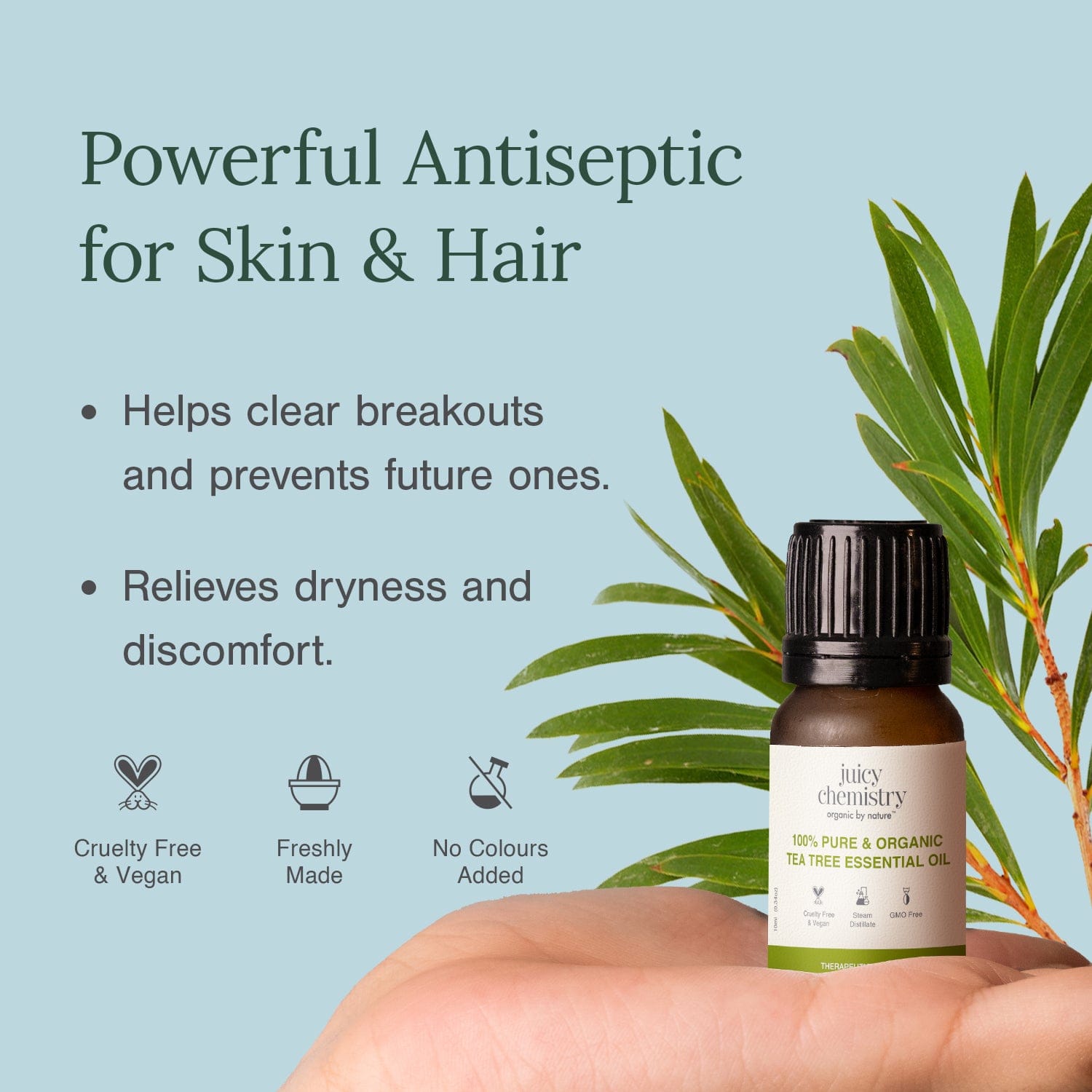 100% Pure & Organic Tea Tree Essential Oil