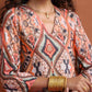 trueBrowns Beige Abstract Print Kurta Set | Swadesiicart