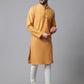 Even Apparels Yellow Solid Kurta With Band Collar | Swadesiicart