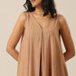trueBrowns Beige Slub Texture Sleeveless Flared Kurta Pant Set | Swadesiicart