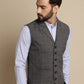 Even Apparels Men's Grey Waistcoat with Notched Lapel | Swadesiicart