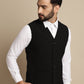 Even Apparels Men's Black Waistcoat with welt pockets | Swadesiicart