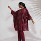 trueBrowns Purple Cotton Print Kurta Co-ord Set - Swadesiicart