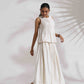 trueBrowns Off-White Cotton Skirt Co-ord Set - Swadesiicart