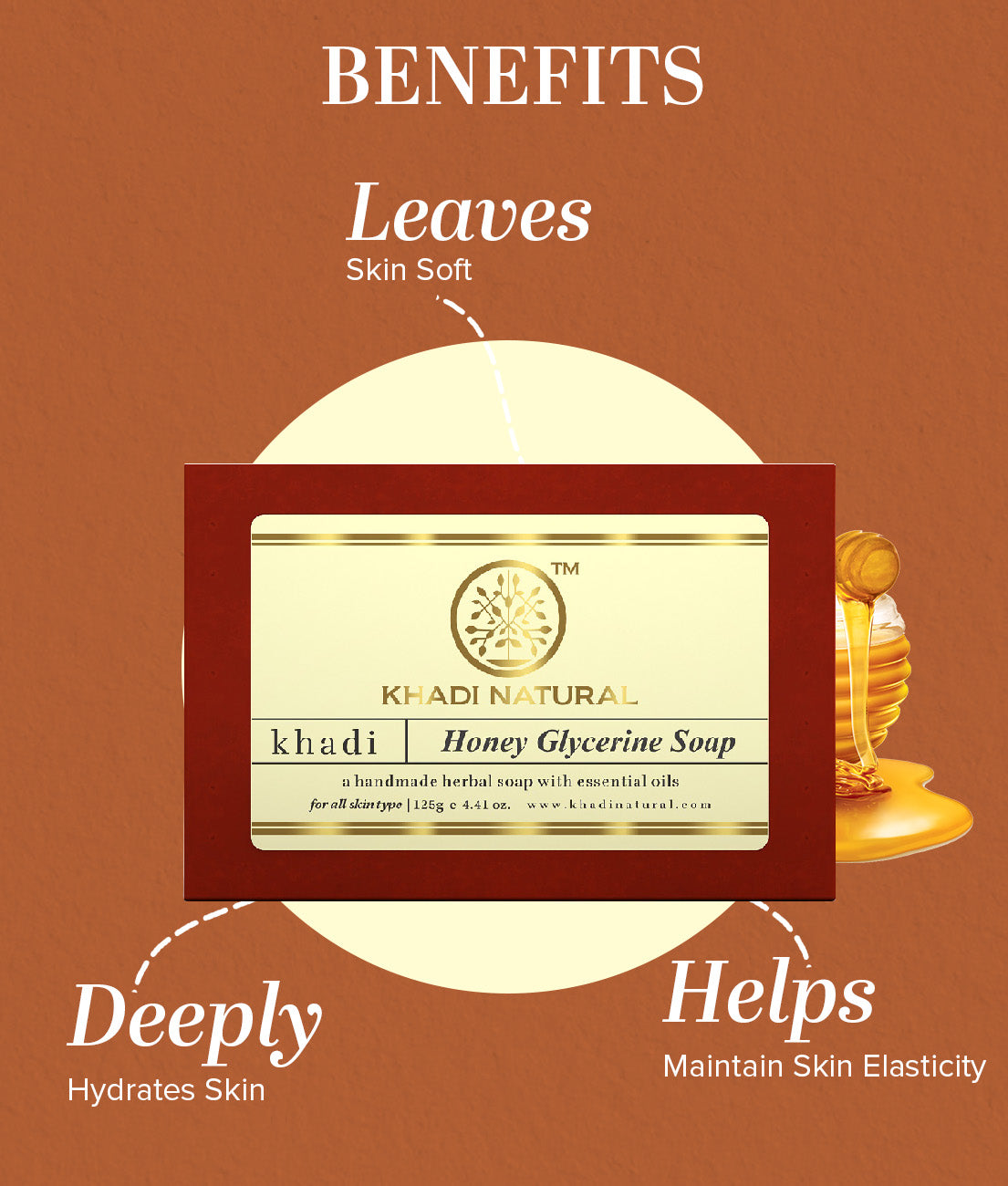 Khadi Natural Honey Glycerine Soap Combo Pack Of 3 – 125gm Each