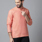 Even Apparels Orange Pure Cotton Kurta With Band Collar | Swadesiicart