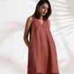 trueBrowns Pink Slub Dress | Swadesiicart