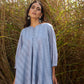 trueBrowns Light Blue Cotton Dobby Flared Co-ord Set - Swadesiicart