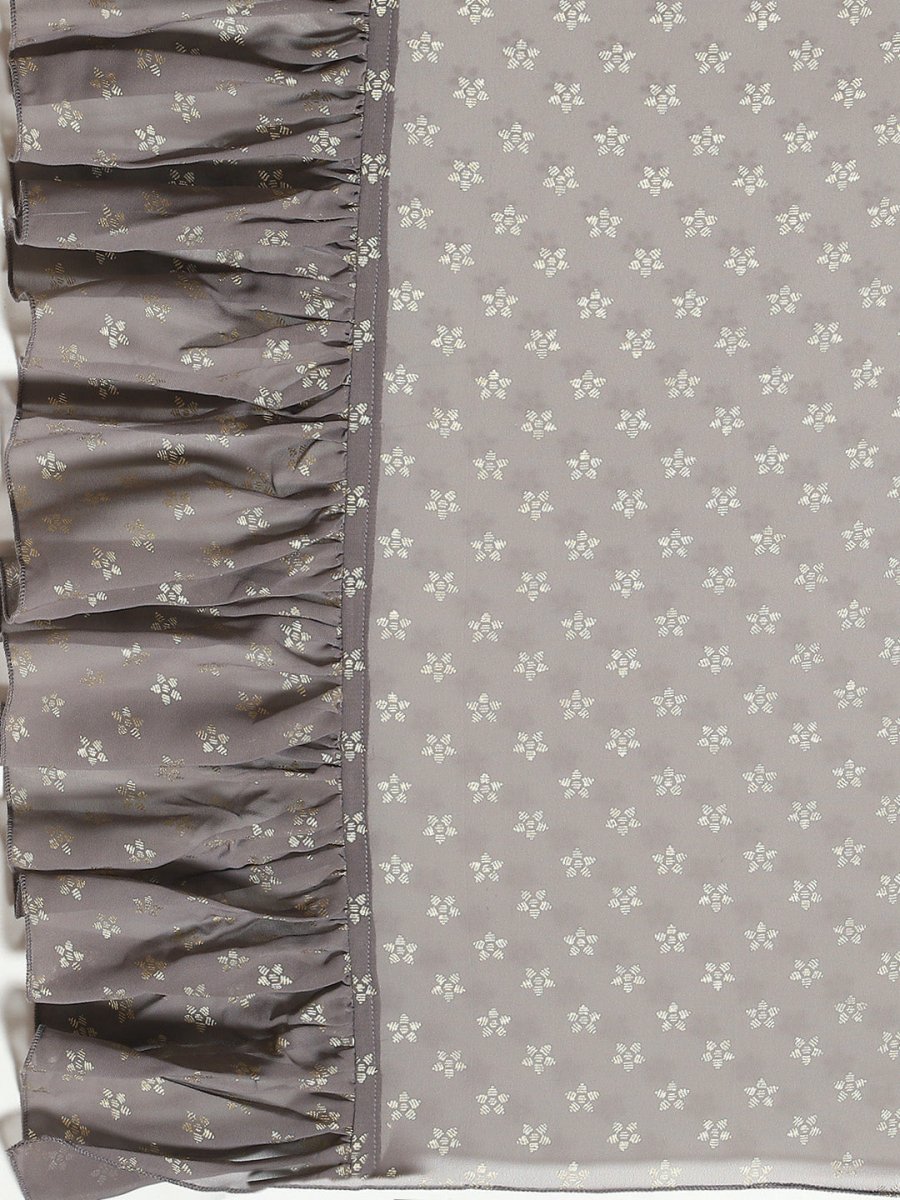 Ahalyaa Printed Ready To Wear Ruffles Saree | Swadesiicart