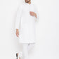Even Apparels White Pure Cotton Kurta With Band Collar | Swadesiicart