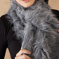 InWeave Women's Light Grey Faux Fur Neck Warmer - Swadesiicart