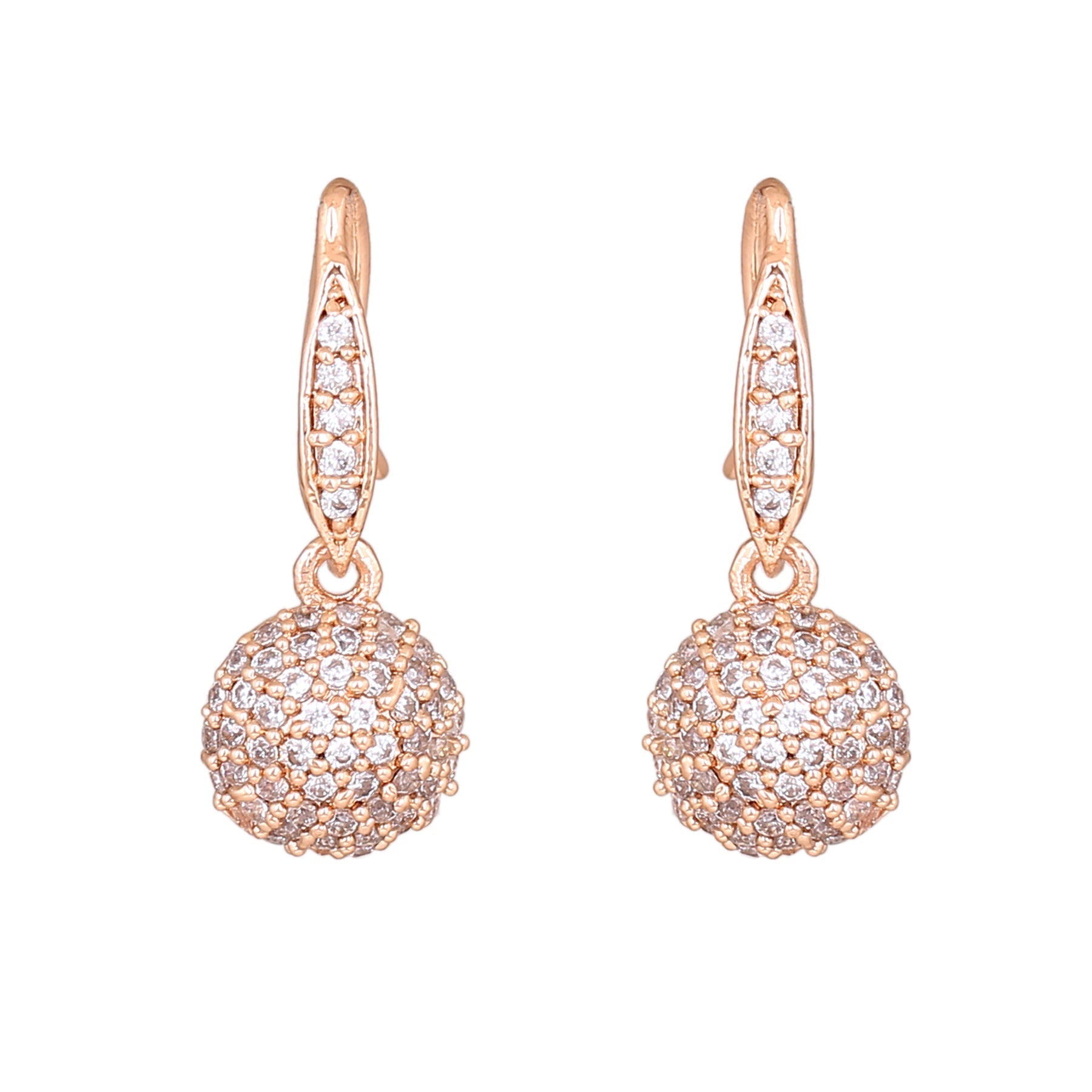 Estele Rose Gold-Polished CZ Beautiful Round Designer Mangalsutra Necklace Set with White Austrian Crystals for Women - Swadesiicart