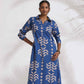 trueBrowns Blue Cotton Stripe Print Kurta Set | Swadesiicart