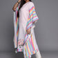 Ahalyaa Printed Plus Size Flared Sleeves Sequined Crepe Kaftan Kurta | Swadesiicart