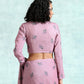 trueBrowns Light Mauve Printed Velvet Blouse | Swadesiicart
