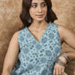 InWeave Mint Blue V Neck Aline Kurta Set - Swadesiicart