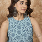 InWeave Mint Blue Side Asymmetric Kurta Set - Swadesiicart
