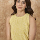 InWeave Light Yellow Side Asymmetric Kurta Set - Swadesiicart