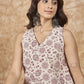 InWeave Dusty Mauve V Neck Aline Kurta Set - Swadesiicart