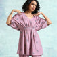 trueBrowns Light Mauve Printed Velvet Co-Ord Set - Swadesiicart