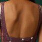 trueBrowns Mauve Cotton Silver Lurex Scoop Neck Sleeveless Blouse | Swadesiicart