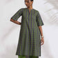 trueBrowns Grey Cotton Print Highlow Kurta Set | Swadesiicart