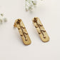 trueBrowns Brass Embossed Rectangular Earrings - Swadesiicart