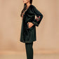 trueBrowns Olive Green Velvet Embroidered Co-ord Set - Swadesiicart