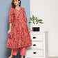 InWeave Women's Camellia V Neck Kurta Set - Swadesiicart