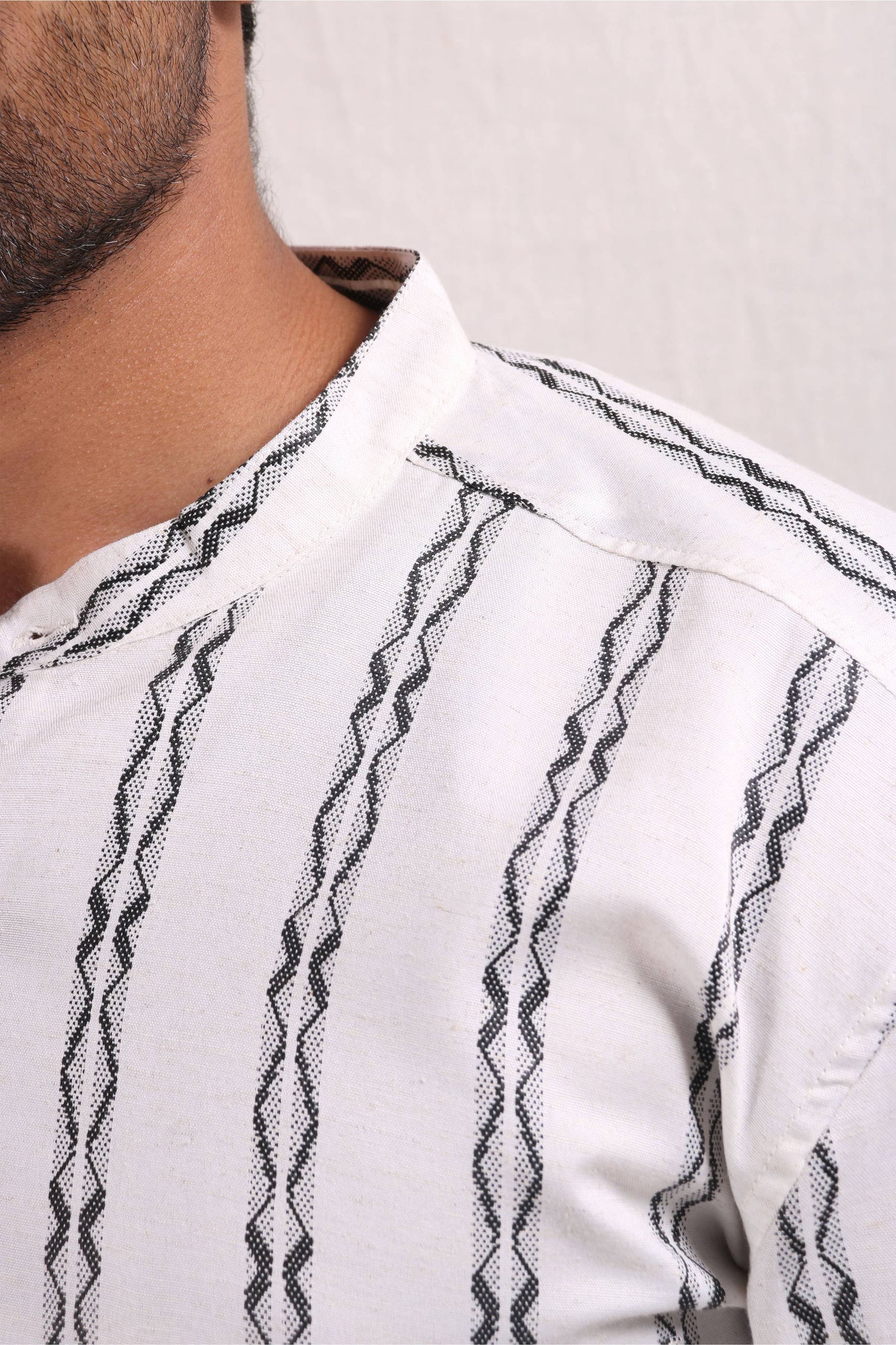 Xkind White Stripes Regular Fit Shirt | Swadesiicart