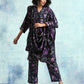 trueBrowns Black Printed Velvet Shawl | Swadesiicart