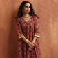 trueBrowns Maroon Flared Anarkali Kurta Set | Swadesiicart