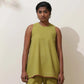 trueBrowns Pear Green Cotton Linen Co-Ord Set - Swadesiicart